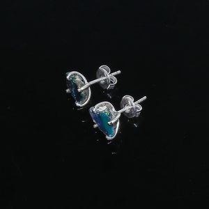 Gemkora Raw <b>Opal</b> Stud <b>Earrings</b> Claw Setting Unisex Everyday Wear - Product Image 5