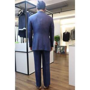 Precio Razonable Business Men's Blazer Suit azul sólido Solapa Slim Fit Business traje a medida <span class=keywords><strong>para</strong></span> hombres - Product Image 3