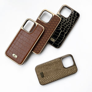 Funda de teléfono móvil de cuero con patrón de pitón TPU de galvanoplastia de alta calidad para iPhone 15 Pro Max 14 Plus 13 - Product Image 5