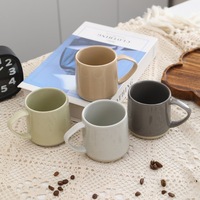 Mug à café en céramique avec logo personnalisé, finition mate, tasse cylindrique, vaisselle OEM pour boutique, café, vente au détail