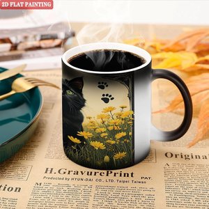 Frosted Black 11oz <b>Ceramic</b> Mug Sublimation Blank Heat Sensitive <b>Cup</b> For Custom Design Printing - Product Image 5