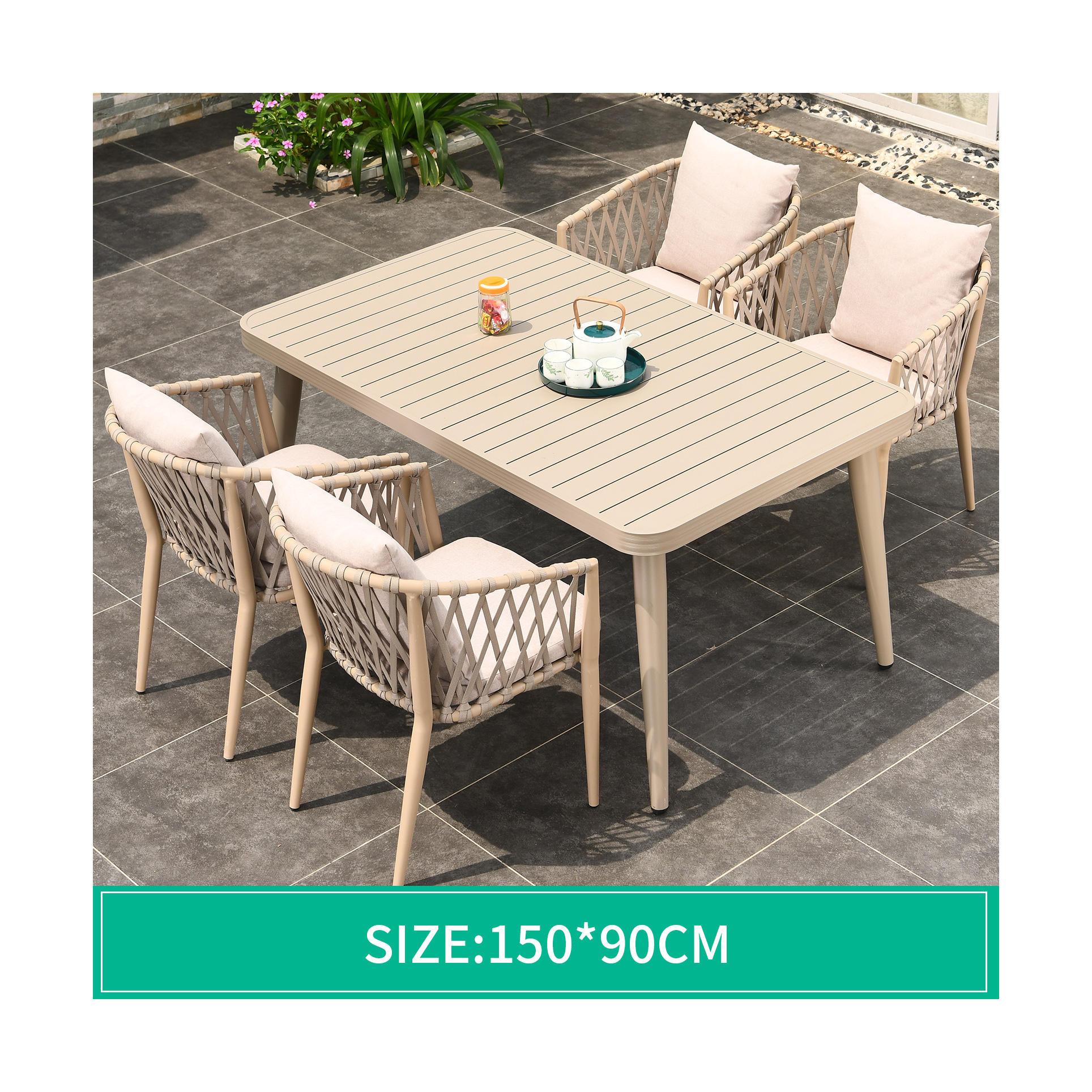 150*90cm table+4 chairs