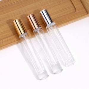 Mini 10ml clair rond bouteille de parfum petit flacon testeur avec pompe pulvérisateur fond épais vide pour parfum pulvérisation sérigraphie - Product Image 2