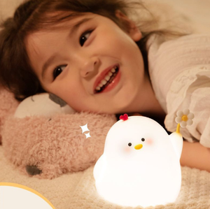Lámpara de Noche LED con Forma de Pollo, Control Táctil, Batería Recargable, Silicona, Regulable, Cambio de Color, Luz Suave para Bebés y Guardería - Product Image 3