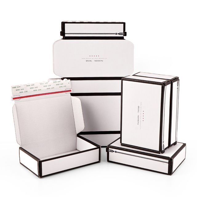 Custom Printed Design Double-sided Tape Tear-off Mailing Box Folding Corrugated Cardboard Private Delivery Mailing Box Packaging