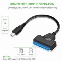 Cavo di Trasferimento Dati Type-C SATA con Conduttore in Rame e Schermatura Intrecciata in PVC per Connessione Esterna di Dischi Rigidi SSD/HDD da 2.5''
