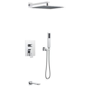 <span class=keywords><strong>Douche</strong></span> de pluie murale dissimulée en laiton brossé doré à poignée unique, avec mitigeur en céramique, <span class=keywords><strong>pour</strong></span> salle de bain de villa moderne de luxe - Product Image 5