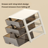 Boîte de rangement de bureau grande capacité, organiseur de tiroir multi-compartiments, boîte de rangement en plastique anti-chute, organiseur de tiroir coulissant