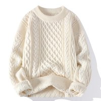 Pull en coton personnalisé pour homme, col rond, grande taille, anti-rides, anti-rétrécissement, chaud