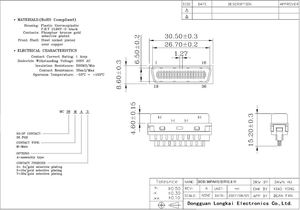 ขั้วต่อ SCSI 36 พิน คุณภาพสูง แบบ MDR ระยะห่างระหว่างพิน 1.27 มม. ชนิดตัวผู้ พร้อมฝาครอบโลหะ แบบเชื่อมต่อสายด้วยการบัดกรี - Product Image 5