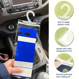 Soporte protector de gancho grande para placa de permiso de discapacidad Placa de estacionamiento para <span class=keywords><strong>discapacitados</strong></span> funda protectora de tarjeta - Product Image 6