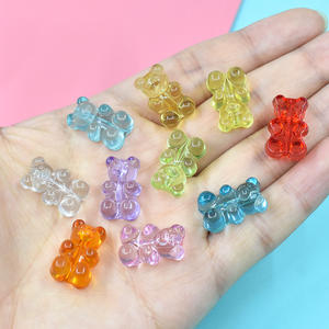 100 piezas/bolsa Abalorios de oso transparentes de colores surtidos, cuentas de plástico acrílico para la fabricación de joyas, accesorios DIY para pulseras y collares infantiles - Product Image 2