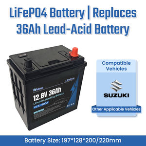 Batería de Coche LiFePO4 de <span class=keywords><strong>12V</strong></span> <span class=keywords><strong>36Ah</strong></span> sin Mantenimiento, Batería de Litio Hierro Fosfato de Alto CCA para Arranque, Reemplaza a SLA/<span class=keywords><strong>AGM</strong></span> - Product Image 1