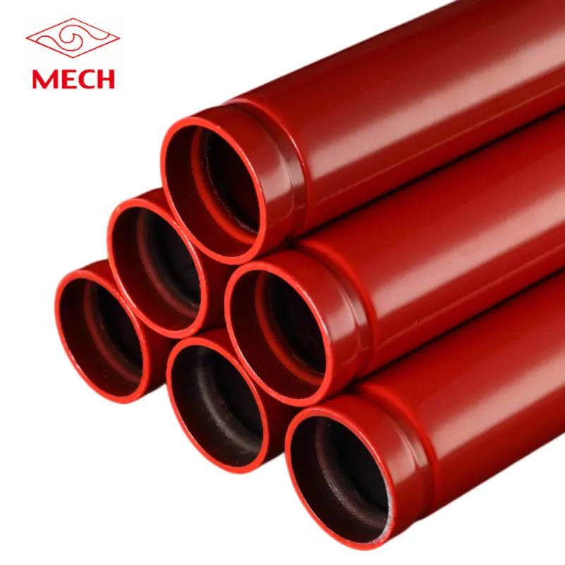 אדום צבע צבוע מרותך אש לחימה להשתמש פחמן פלדת צינור מחורץ מסתיים מחובר