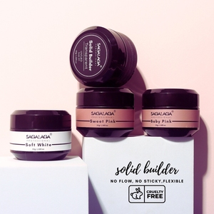 Sagalaga màu hồng tự nhiên xây dựng rắn mở rộng Gel đánh bóng móng tay chuyên nghiệp Acrylic cứng Gel màu đen trắng sơn móng tay UV mở rộng - Product Image 2