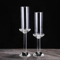 Ensemble de bougeoirs en cristal élégants, modernes et romantiques, très demandés, pour centre de table transparent, décoration intérieure, mariage, Saint-Valentin, fête