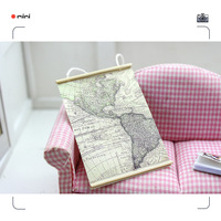 Mapa del Mundo en Miniatura para Colgar en la Pared, Modelo para Casa de Muñecas en Miniatura 1:12, Accesorios para Regalos Promocionales