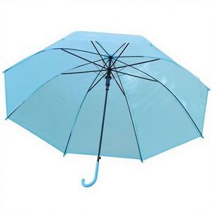 ร่มกันฝนสีขาวโปร่งแสงแบบกึ่งอัตโนมัติ ด้ามจับโค้ง  ด้ามยาว  แบบตรง  สำหรับโฆษณา  ขายส่ง - Product Image 1