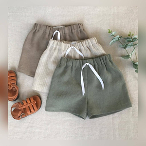 Pantaloncini estivi personalizzati per bambini e neonati <span class=keywords><strong>pantaloni</strong></span> <span class=keywords><strong>corti</strong></span> in lino e cotone e cotone - Product Image 2