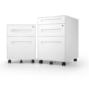 Office Furniture Solid Wood Wooden Mobile 3 Drawer Vertical File Cabinet Fireproof Pedestal Filing Cabinets For Storage