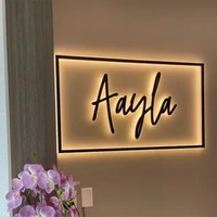 Signalétique LED 3D rétroéclairée personnalisée de haute qualité, lettres en acier inoxydable pour l'extérieur, pour la décoration avec source lumineuse à bandes LED