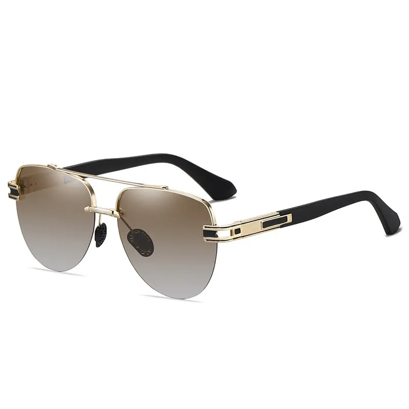 UV400 Polarized Sunglasses Double Bridge Metal Round Frame Women Men Eyewear Outdoor Sun Glasses