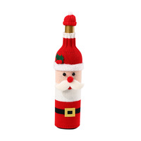 Housse de bouteille de vin tricotée de Noël, Père Noël, Bonhomme de neige, Renne, Décoration de table de Noël, Pull pour bouteille de vin pour cadeau de fête