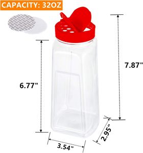 Envase de Plástico para Condimentos, Botella de Plástico para Pimienta en Polvo, Tarro Transparente de Plástico PET para Especias - Product Image 4