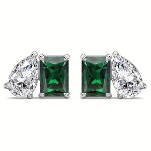 Juego de Joyería de Plata 925 con Cristal Verde en Forma de Pera, Anillo, Aretes y Collar, Clásico para Mujer, Bañado en Rodio - Product Image 3