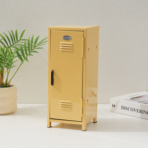 Tủ đựng đồ nhỏ màu hồng dành cho trẻ em, chất liệu kim loại nhỏ gọn, tiết kiệm không gian, làm bằng nhựa ABS, có khóa, dùng để đựng tiền mặt - Product Image 1