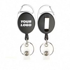 Customized Wholesale Uv Printing Logo Retractable Badge Reel With Abs and Metal Material <b>Name</b> Card Holder Keychain - Product Image 1