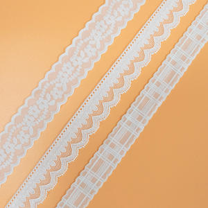 Cinta de cinta de encaje blanco hermosa de alta calidad, adorno de encaje de nailon ancho personalizado, bandas elásticas Dentelle Pizzi Dantel - Product Image 3