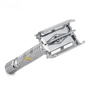 Rasoirs à tête papillon couleur argent, vente en gros, sécurité à Double lame, en acier inoxydable - Product Image 2