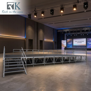 Plateforme de scène modulaire réglable en alliage d'aluminium avec barres de soutien antidérapantes - Product Image 2