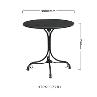 Mesa de Centro Redonda de Hierro Negro Estilo Rústico Vintage para Sala de Estar, Resistente y Fácil de Armar