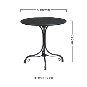 Table basse de salon rustique vintage noire avec plateau en fer rond, durable et facile à assembler - Product Image 2