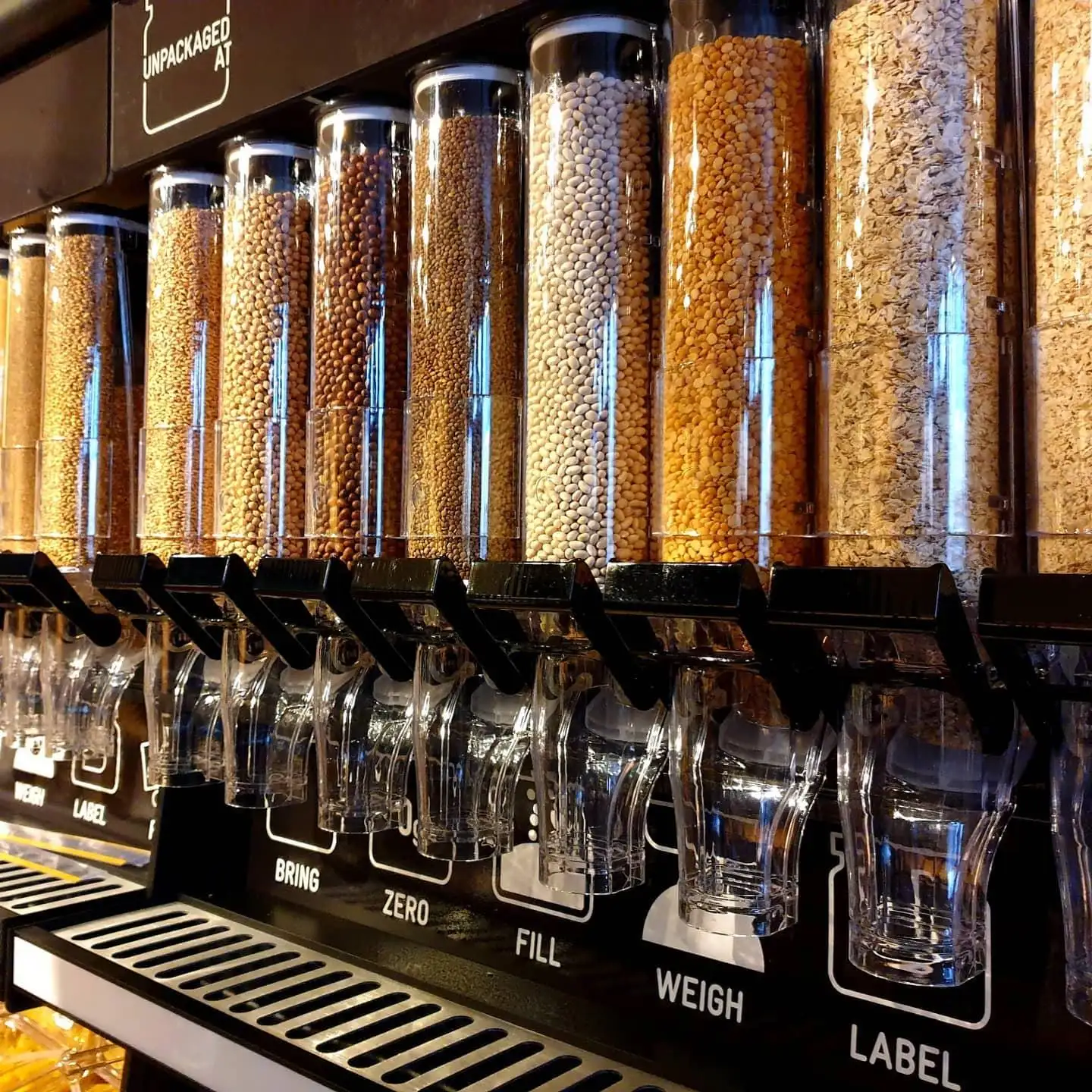 ECOBOX Dispenser makanan biji kopi, Dispenser makanan kering, Dispenser makanan sereal, wadah gravitasi untuk toko