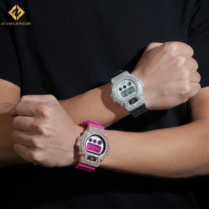 ขอบนาฬิกาโรสโกลด์สีเงินประดับเพชรโมอิสซาไนต์แบบฮิปฮอป รุ่น DM6900 สีเงิน VVS1 ขอบนาฬิกาโมอิสซาไนต์ - Product Image 5