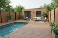 Revêtement de sol extérieur en bois et plastique, 1 pièce