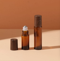 Botol Kaca Amber 1ml 2ml 3ml 5ml 10ml dengan Roller Ball untuk Parfum, Minyak Wangi, Kemasan Kosmetik, Botol Roll on Kosmetik Kosong Berlapis Embun