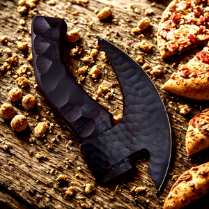 Nuevo cortador de pizza con forma de hacha Vikingos 2026, el mejor regalo para amantes de los Vikingos, para uso en la cocina, con hoja dorada grabada y mango de madera de fresno tallado a mano. - Product Image 3