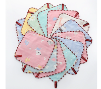 Bavoirs en gaze tissée à séchage rapide 6 couches, petites serviettes en pur coton pour bébé, serviettes de toilette pour la maternelle, bavoirs pour enfant, vente en gros