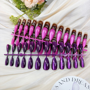 Nouvel An <span class=keywords><strong>Faux</strong></span> <span class=keywords><strong>ongles</strong></span> à presser couleur bordeaux, dégradé, assortis par taille, <span class=keywords><strong>autocollants</strong></span> de manucure pour doigts, <span class=keywords><strong>courts</strong></span> carrés - Product Image 5