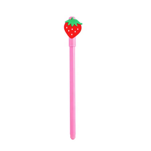 قلم جيل بلاستيك بسعر خاص مع قلم متعدد الألوان على شكل فاكهة ونباتات لطيفة