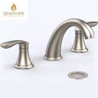 Robinet de salle de bain contemporain en gros, 2 leviers, avec tuyau en cuivre, valve en céramique et eau chaude et froide pour projets de toilettes publiques