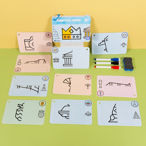 Flashcard personalizzate per l'allenamento del controllo della penna per bambini, attività di disegno di simmetria, carte di pratica cancellabili, giocattoli educativi divertenti - Product Image 4