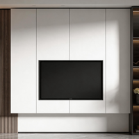 Support TV mural minimaliste effet béton, style moderne, meubles de salon pour téléviseurs de 55 à 59 pouces