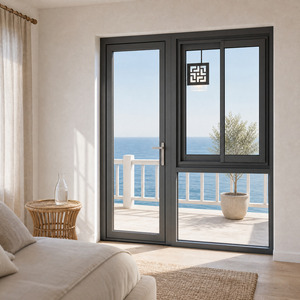 Porte Francesi Esterne in Alluminio e Vetro, Design Combinato <span class=keywords><strong>Finestra</strong></span> e Porta, Porta Interna a Battente in Vetro e Alluminio - Product Image 2