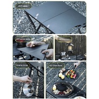 Table pliante d'extérieur en acier inoxydable, ensemble portable de chaises tactiques pour camping, repas, barbecue, pique-nique, marché nocturne