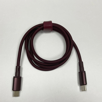 Câble de données USB C - USB C en aluminium tressé rouge cerise de 1 m, câble de charge rapide 60 W pour iPhone 18 Pro Max